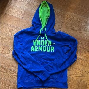Under Armour Men's Royal Blue and Neon Green Sweater